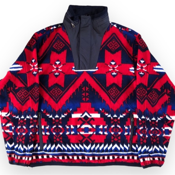 Rare Polo By Ralph Lauren Fleece Pullover Classic Americana - Size M - Picture 2 of 13